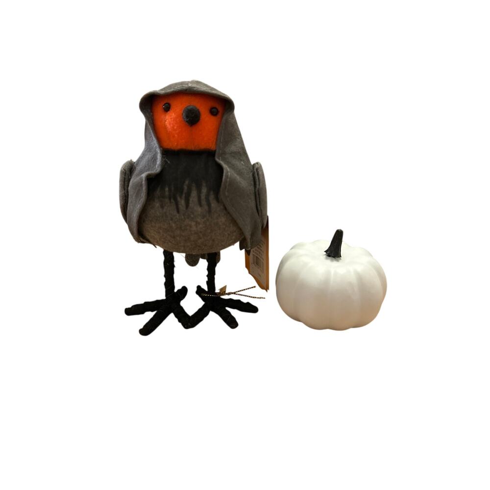 New bundle of 2 Halloween Hyde & Eek feathery friends 🐦Lewis & Pumpkin 🎃 decor